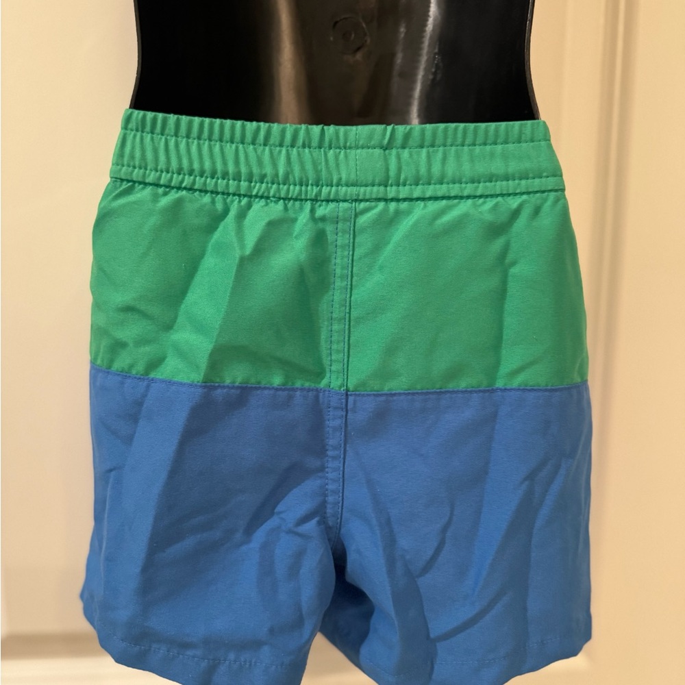 Primary Colorblock Green and Blue Swim Shorts - Picture 2 of 3